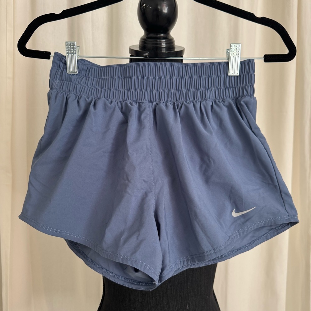 Nike Women's Slate Blue Elastic-Waist Athletic Shorts